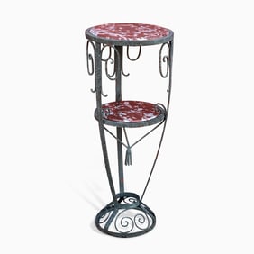 French Art Deco Two-tier Wrought Iron Plant Stand