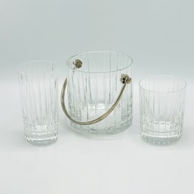 Set of Baccarat "Harmonie" Pattern Crystal Barware and Ice Bucket
