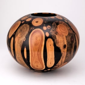 Philip Moulthrop Turned Bundled White Pine Mosaic Globe