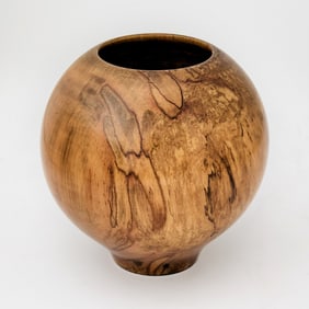 Philip Moulthrop Turned Red Leopard Maple Vessel