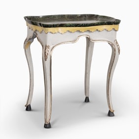 Italian Polychrome and Faux-Marble Decorated Side Table