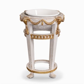 Neoclassical Cream Painted and Parcel-Gilt Jardinière Stand