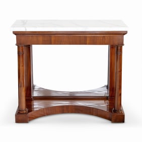 Empire Mahogany Marble Top Pier Table