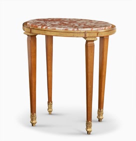 Louis XVI Style Gilt-Bronze Marble Top End Table