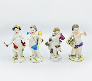 Group of Four Meissen Porcelain Figures of Putti