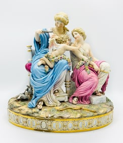 Meissen Porcelain Figural Group: Cupid Punished