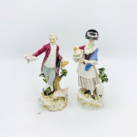Pair of Meissen Porcelain Figures