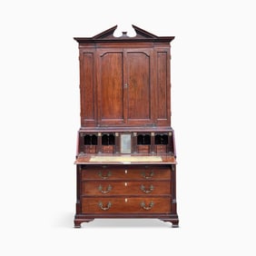 George III Architectural Mahogany Secretary Bookcase