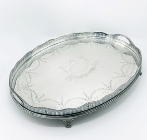 Edwardian Sterling Silver Galleried Two-Handled Tray