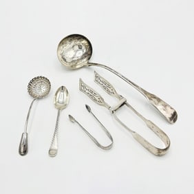 Group of English Sterling Silver Serving Pieces