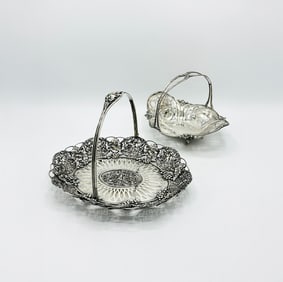 Two American Sterling Silver Handled Fruit Baskets