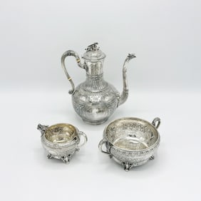 Victorian Sterling Silver Three Piece Tea Service