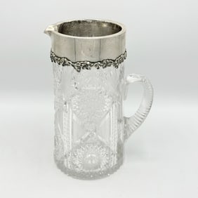 Dominick & Haff Sterling Silver Mounted Cut Glass Pitcher