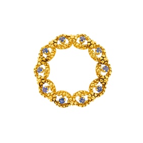 Tiffany & Co. Gold and Sapphire Wreath Brooch