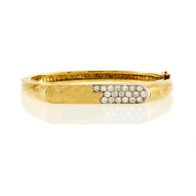 Gold and Diamond Bangle Bracelet