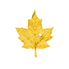 Tiffany & Co. Gold and Diamond Leaf Clip-Brooch