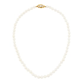Cultured Pearl Necklace with Gold Clasp