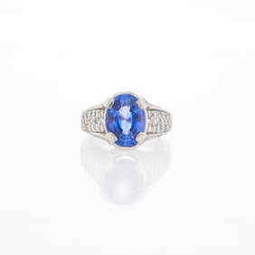 White Gold, Sapphire and Diamond Ring
