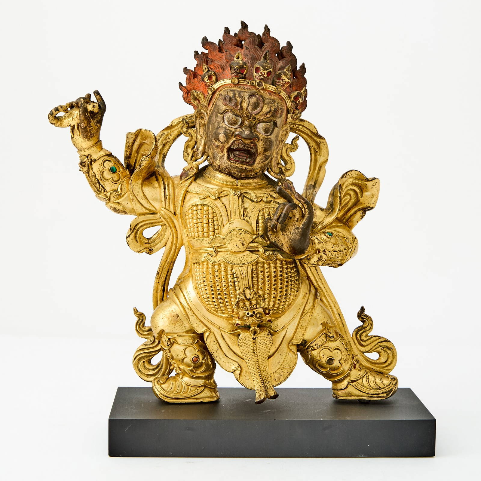 A Sino-Tibetan Gilt Bronze Figure of Begtse Chen 18th Century