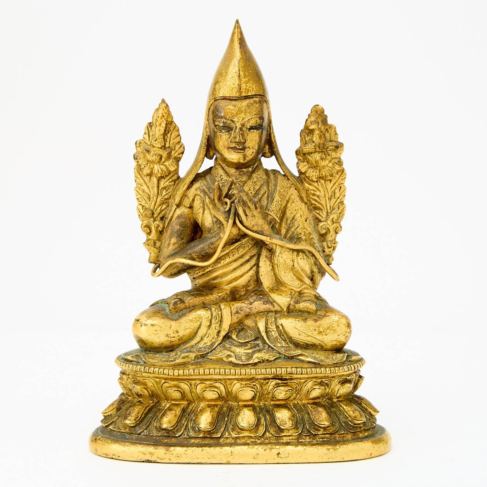A Sino-Tibetan Gilt Bronze Figure of Tsongkhapa 18th Century