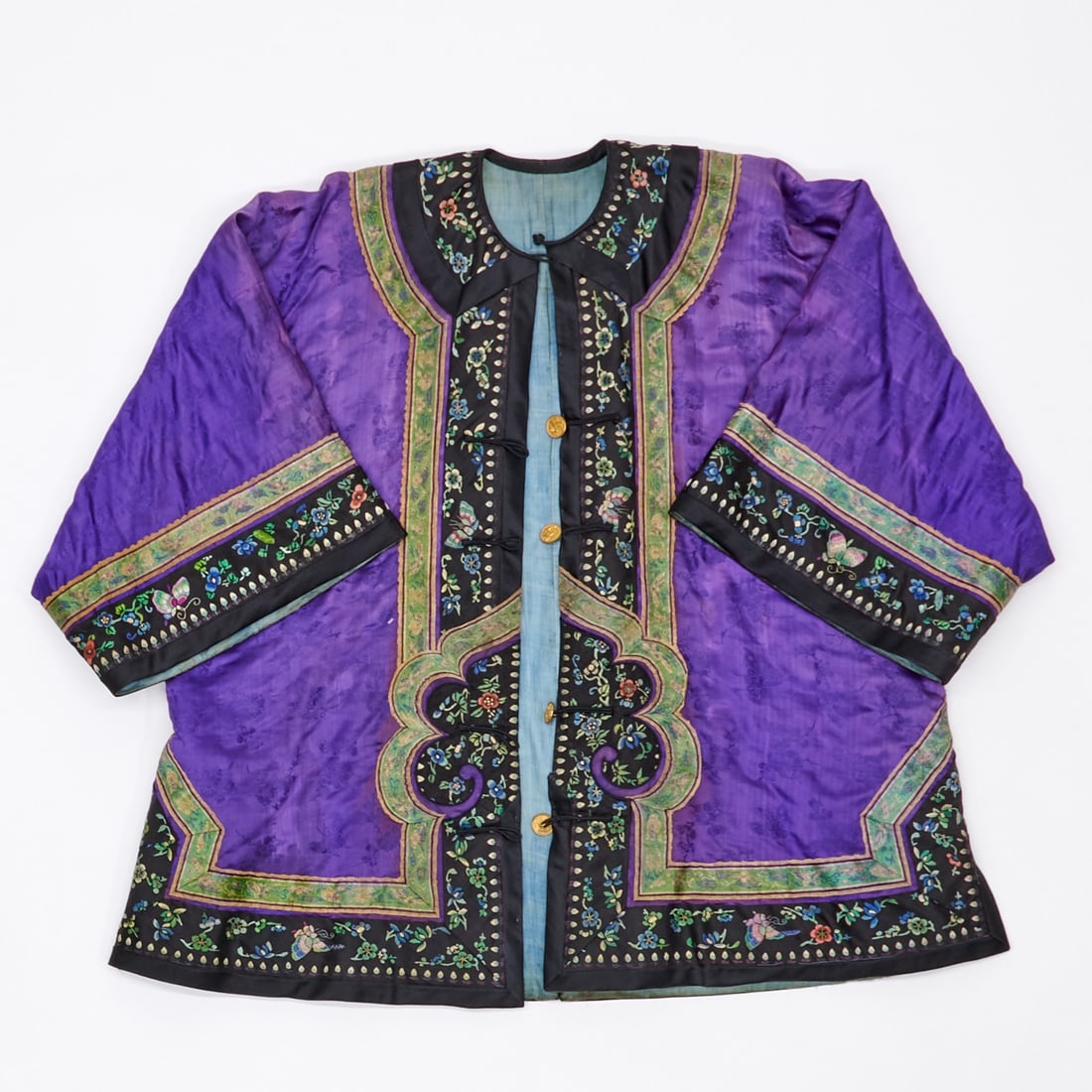 A Chinese Brocade Silk Lady's Winter Jacket Late Qing Dynasty (1 of 3)