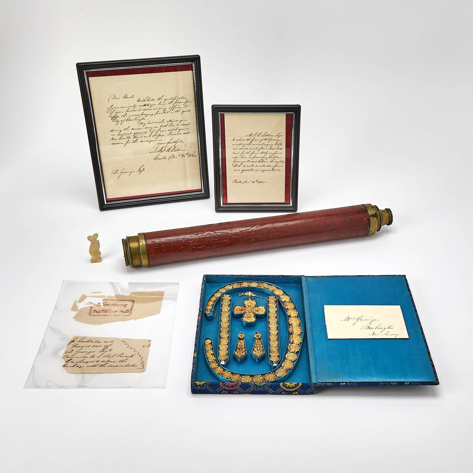 A Rare and Important Ensemble of China Trade Gold Jewelry Studio of Houcheong, Canton, Daoguang