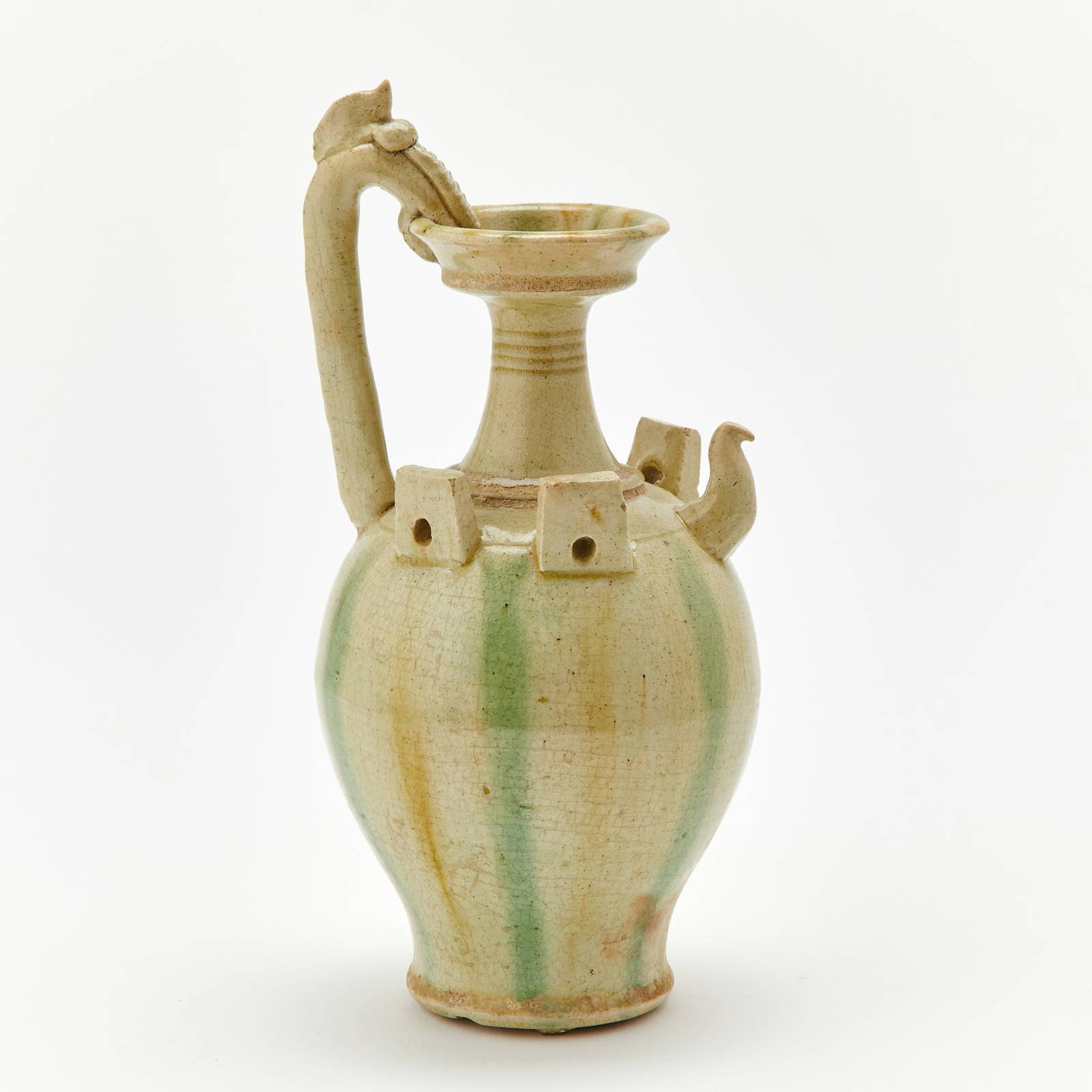 A Chinese Sancai Glazed Pottery Ewer Tang Dynasty