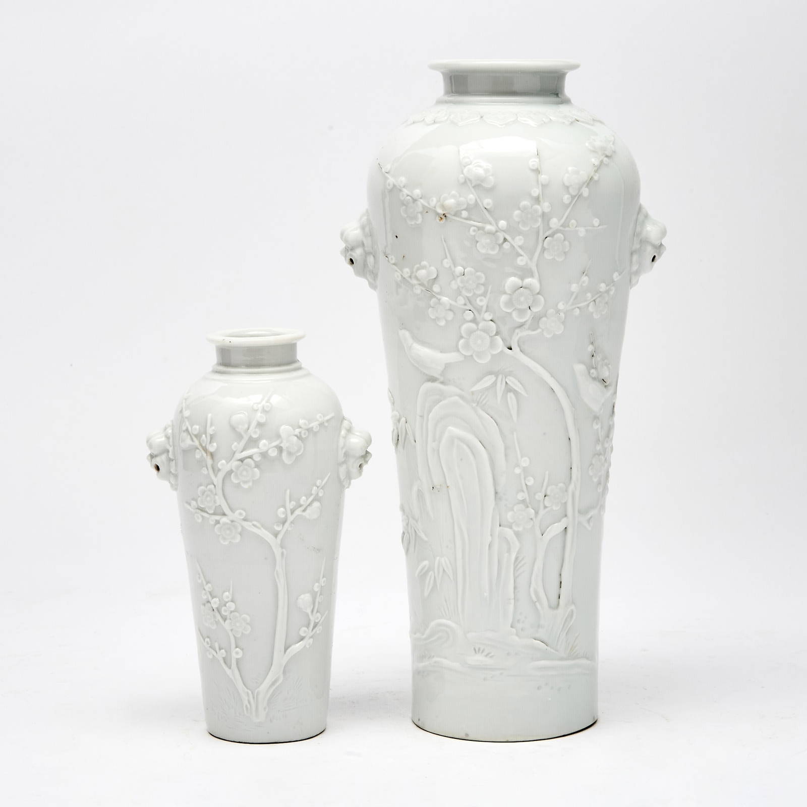 Two Chinese Blanc de Chine Porcelain Vases Kangxi Period
