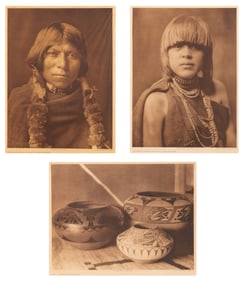 Edward Sherrif Curtis, three folio photogravures from the North American Indian Portfolio.