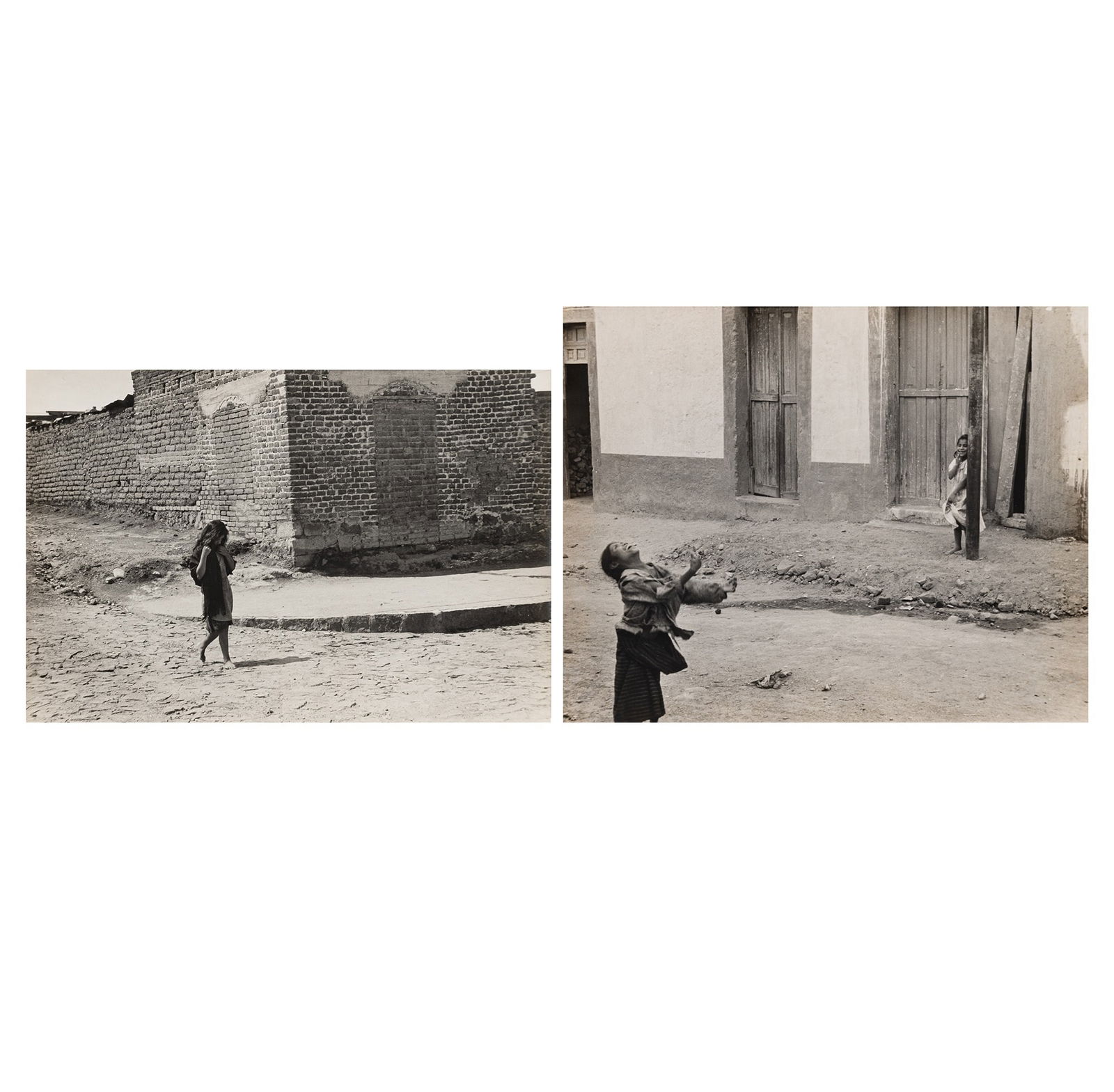 Helen Levitt, two photographs of Mexican children, 1941: LEVITT, HELEN (1918-2009) Two photographs of children. Comprises two prints entitled Mexico, 1941, likely vintage or near-vintage. Gelatin silver prints, 7 3/4 by 9 3/4 inches (197 x 248 mm)
