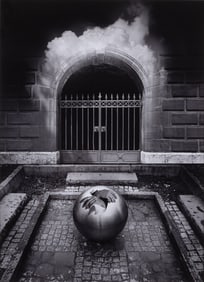 Jerry Uelsmann, Untitled [(Hands emerging from sphere], 1983