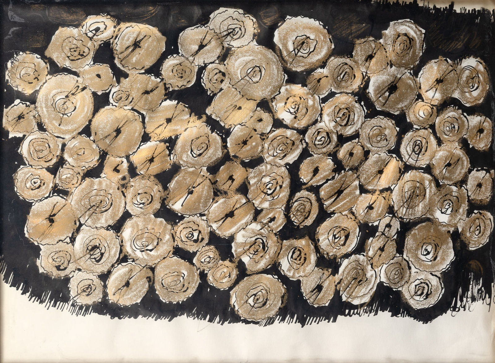 Arman: French/American, 1928-2005 1000 Suns (2), 1964 Ink and crayon on paper 17 1/8 x 23 1/4 inches (43.5 x 64.1cm) Provenance: Sidney Janis Gallery, New York The Rosa Esman Gallery, New York Frances Wolfso