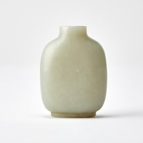 A Chinese White Jade Snuff Bottle Qing Dynasty