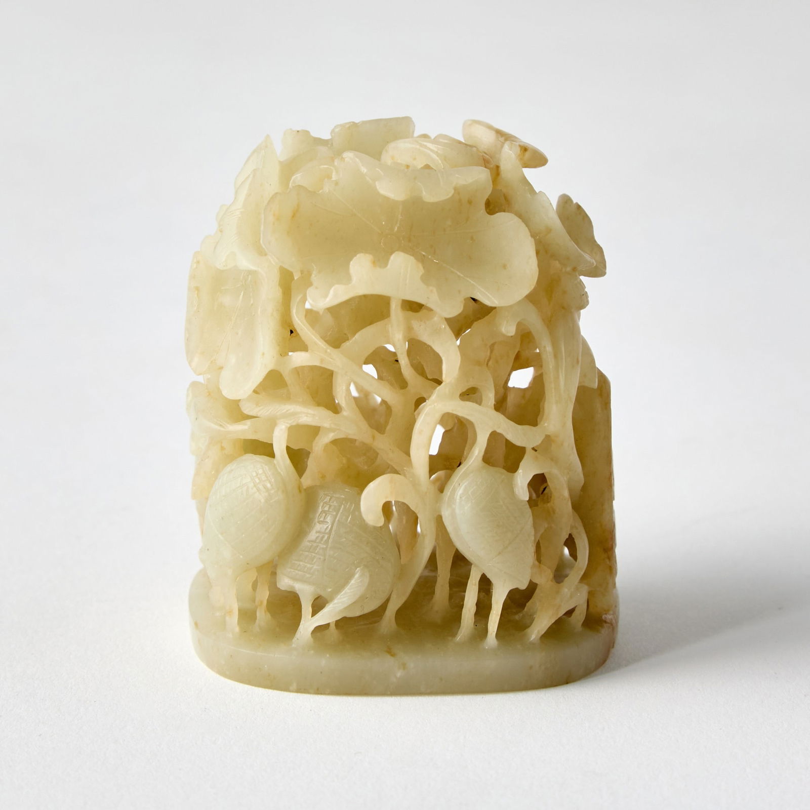 A Chinese Yellowish Celadon Jade Finial Yuan-Ming Dynasty (1 of 5)