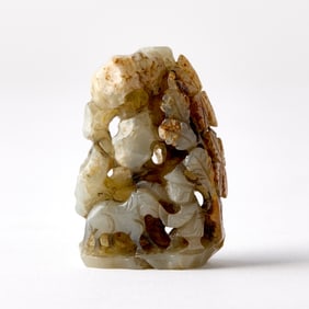 A Chinese Mottled Jade Finial Ming Dynasty
