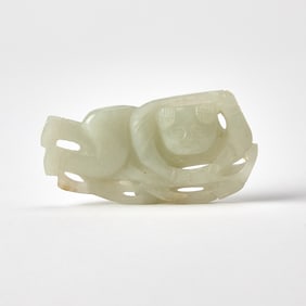 A Chinese White Jade Figural Carving Ming Dynasty