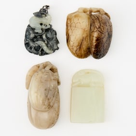 Four Chinese Jade Carvings 20th century and earlier