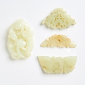 Four Chinese Jade Carvings Qing Dynasty