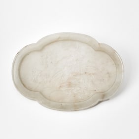 A Chinese White Jade Quadrafoil Dish 18th Century