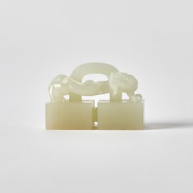 A Chinese White Jade Seal Qing Dynasty