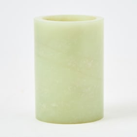 A Chinese Diminutive Jade Brush Pot 18th-19th century