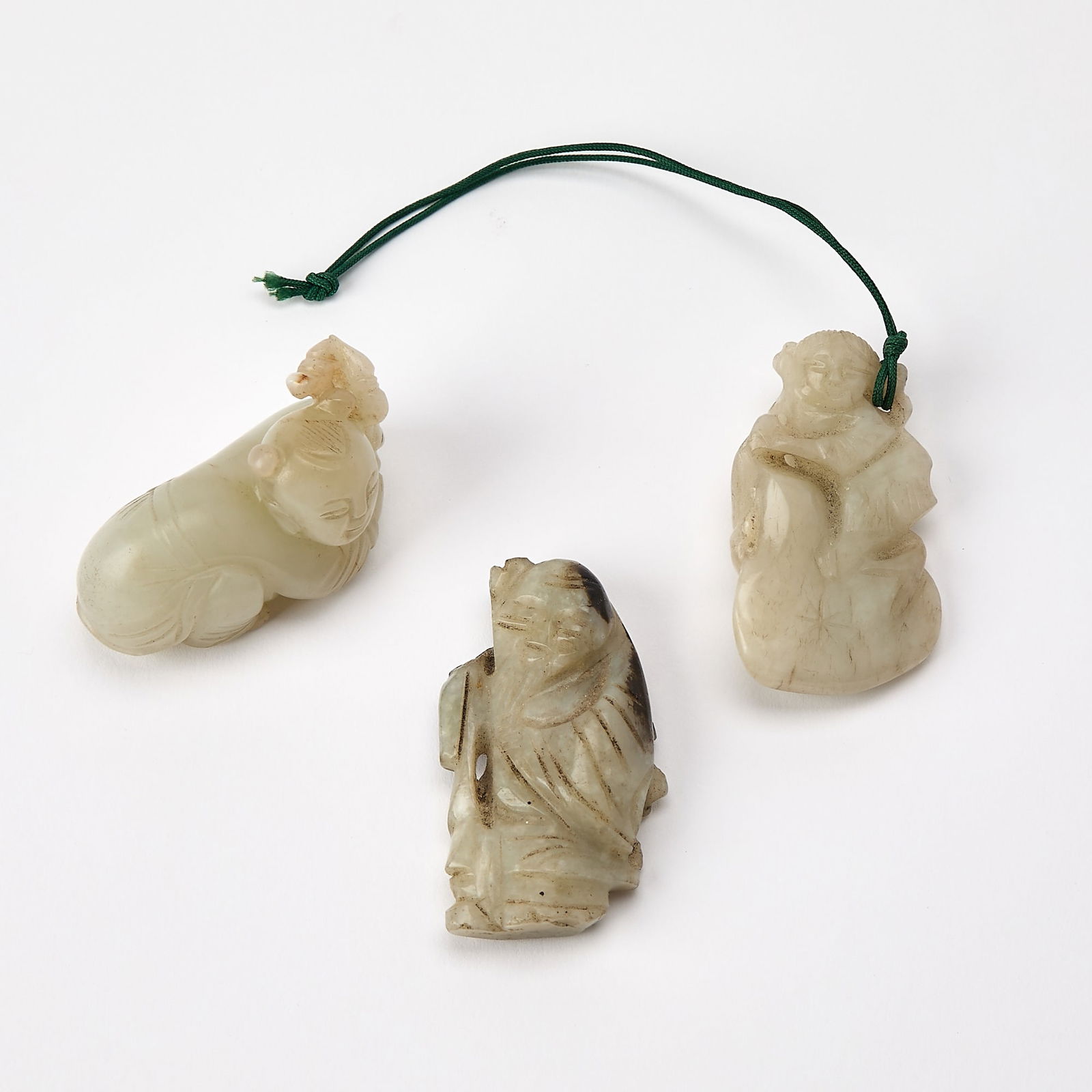 Three Chinese Carved Jade Figures 19th Century (1 of 5)