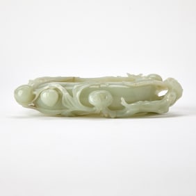 A Chinese Pale Celadon Jade Brush Washer 19th century