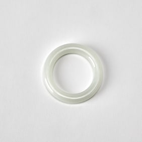 A Chinese White Jade Buddhist Ring Qing Dynasty