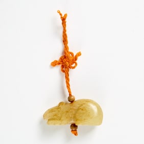 A Chinese White and Russet Jade Pendant Qing Dynasty