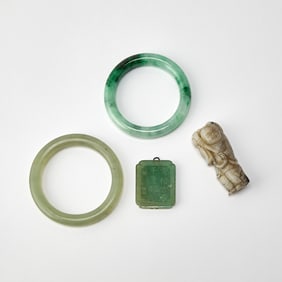 Four Chinese Jade Articles 19th-20th Century