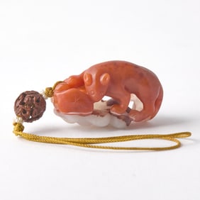 A Chinese Hardstone Carving of Squirrel Qing Dynasty