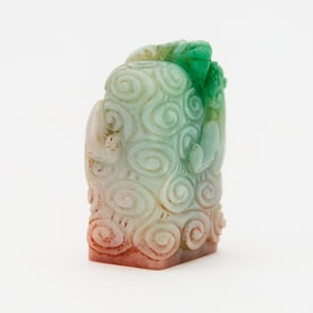 A Chinese Jadeite Seal Late Qing-Republic Period