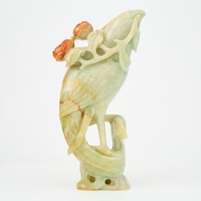 A Chinese Jadeite Carving of a Phoenix 20th century