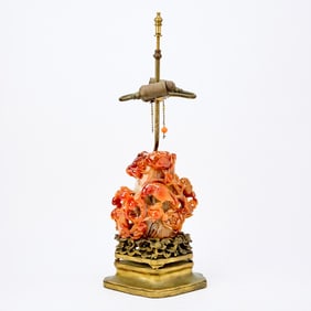 A Chinese Carnelian Figural Vase Qing Dynasty